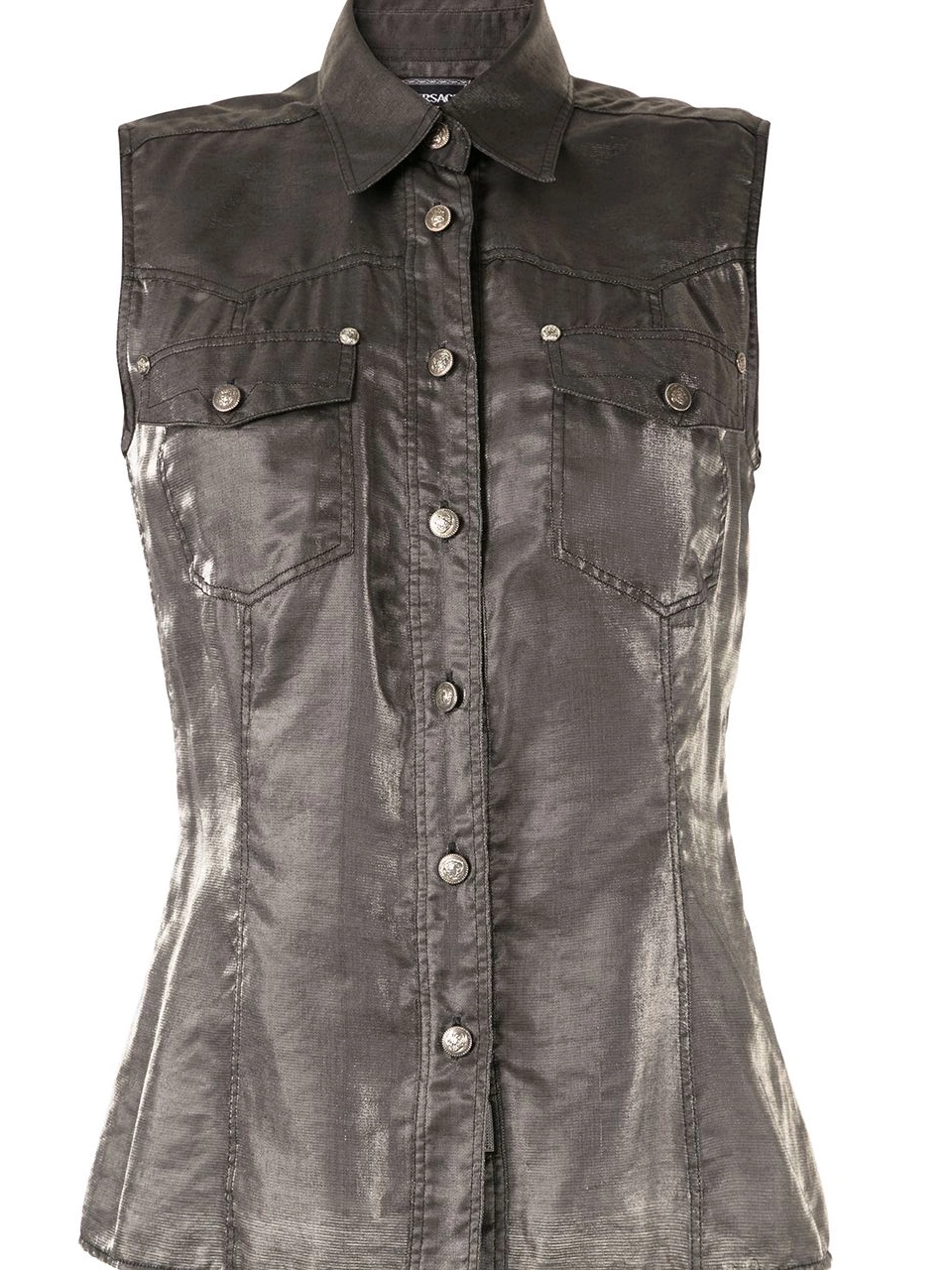 Cheap sleeveless metallic shirt Women Versace 0702